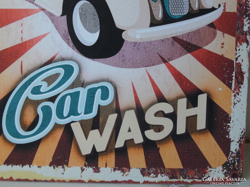 Nostalgia car wash cardboard advertising sign