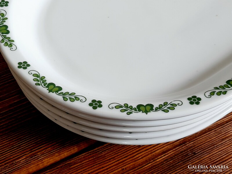 Alföldi green Hungarian pattern large oval plate, offering, fried, 38.5 x 21 cm