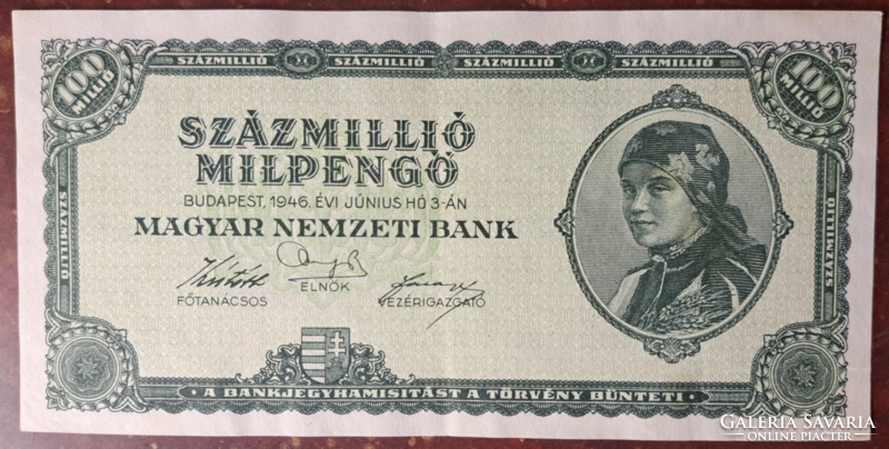 One hundred million milpengő 1946, nice paper (74)