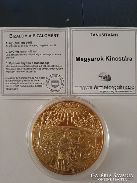Gábor Bethlen 10 ducat coin replica coated with 24 carats, in capsule, with certificate
