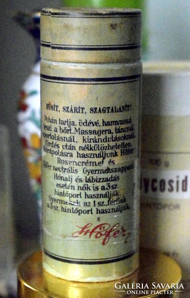 Régi höfer's 2 face and body care sprinkling powder for ladies Turkish lab rt Budapest with the contents of the paper box