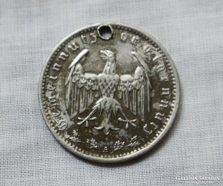1 Reichsmark , Németország , 1938 A Márka , érme , pénz , SÉRÜLT !