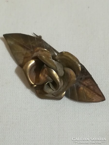 Handmade copper brooch.