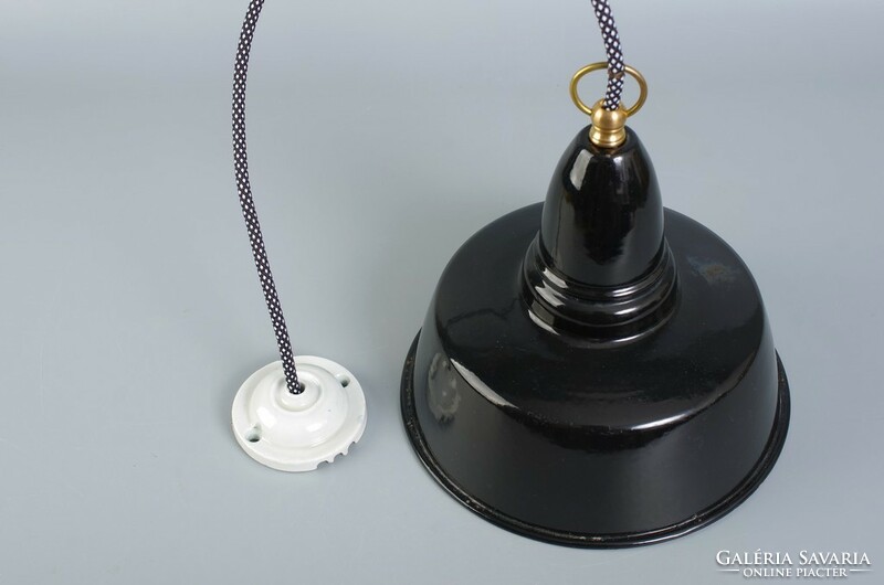 Old industrial small enamel lamp vintage