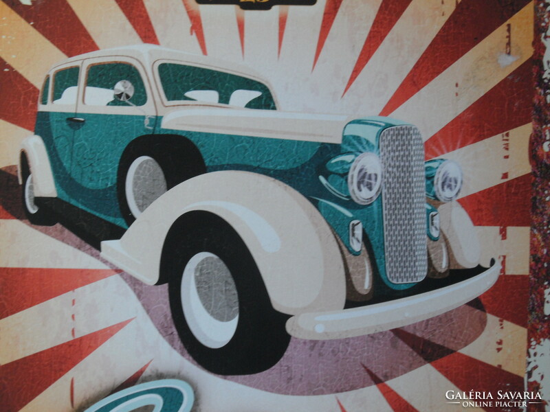 Nostalgia car wash cardboard advertising sign