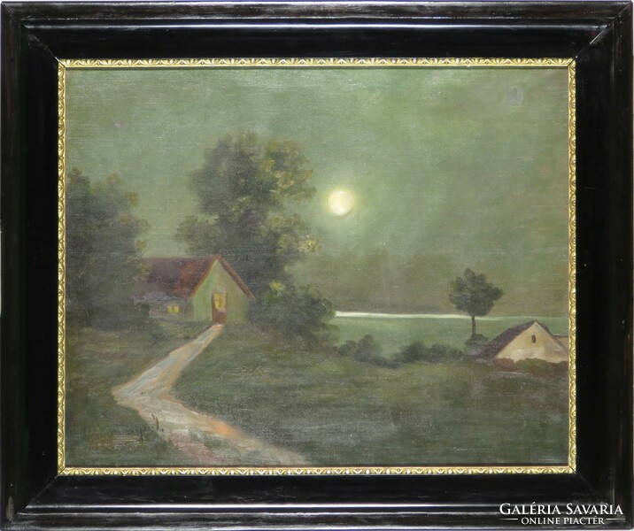 Zágonyi i. Marked: moonlit farm 1903