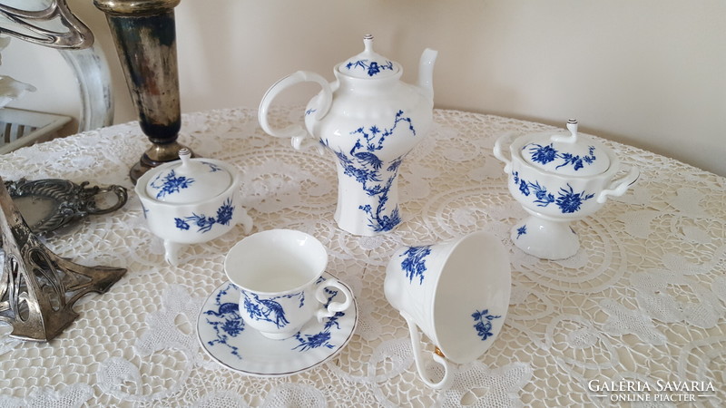 Old, artfil bone china coffee and tea set for 4 people