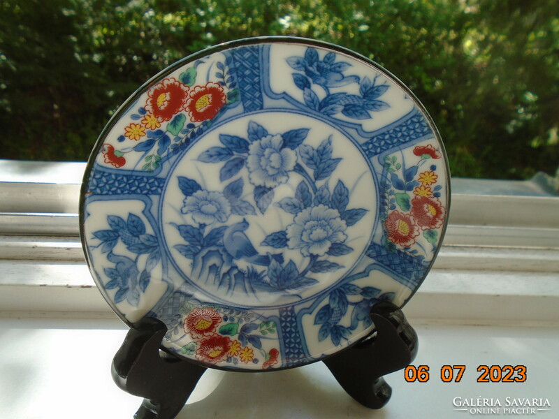 Keleti kék és színes virágos tányér