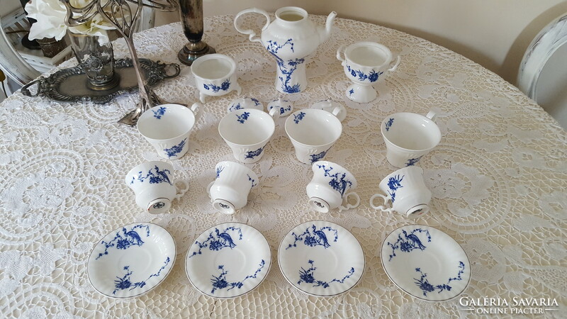 Old, artfil bone china coffee and tea set for 4 people