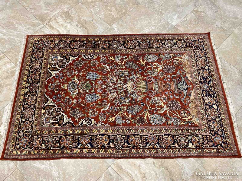Madaras-vázás Tabriz szőnyeg 195x125cm