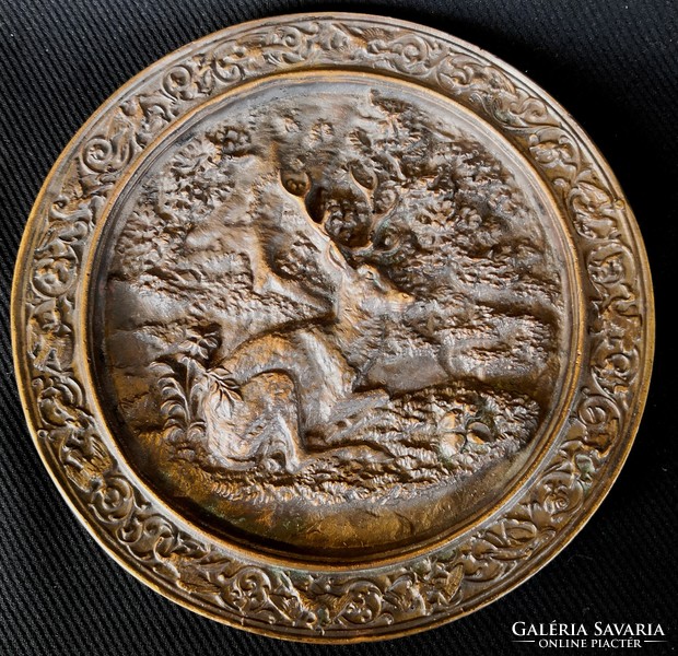 Dt/283 – bronze wall relief with a hunting theme