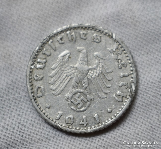 50 Reichspfenning, Germany, 1941 a, pfenning, coin, money, damaged!