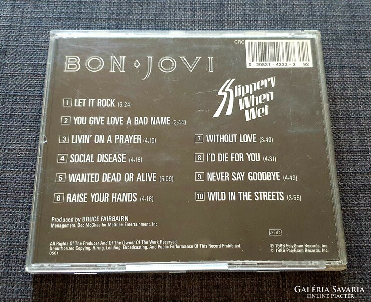 Bon Jovi - slippery when wet cd (used)