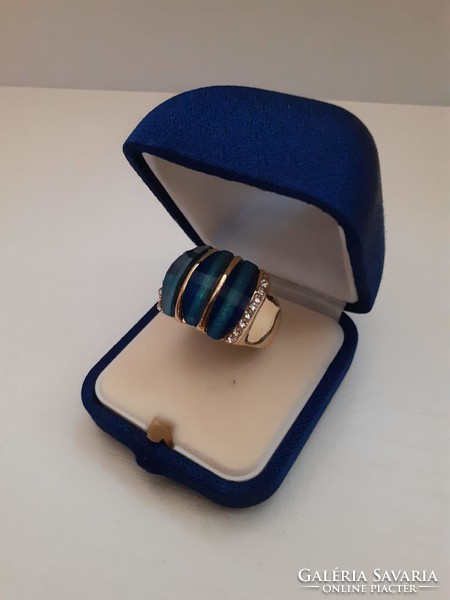Retro bijou ring, Murano glass set with a set stone