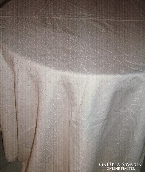 Beautiful snow-white elegant damask tablecloth