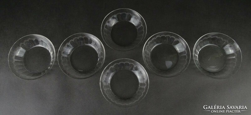 1N503 old polished glass bowl set 6 pieces