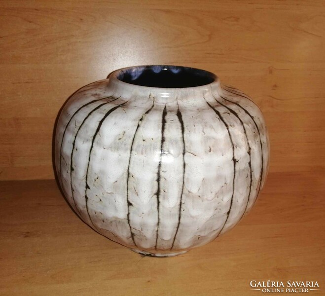 Hódmezővásárhely ceramic spherical vase - diam. 24 cm (26/d)