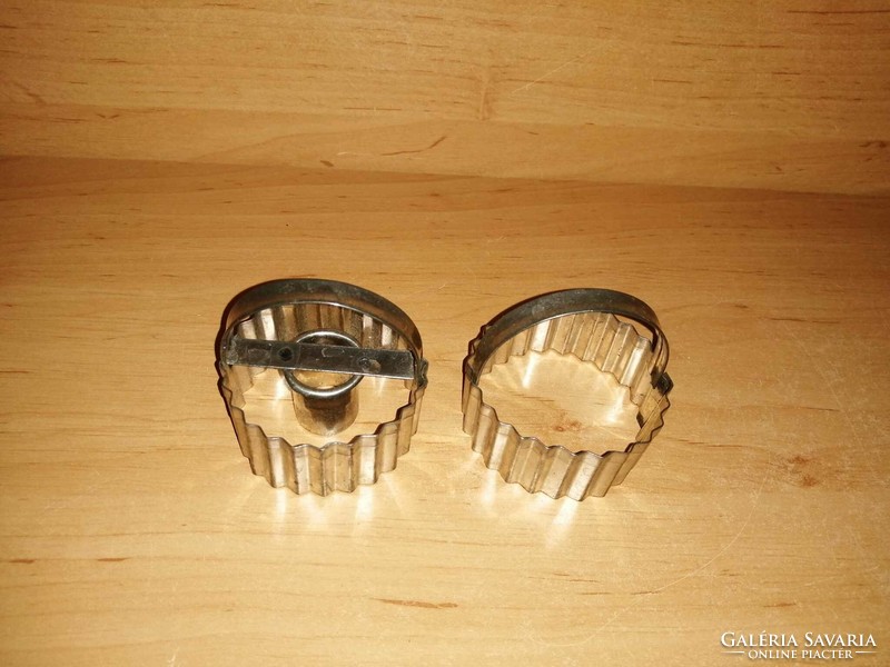 Antik linzer készítő, sütemény kiszúró forma pár (25/d)