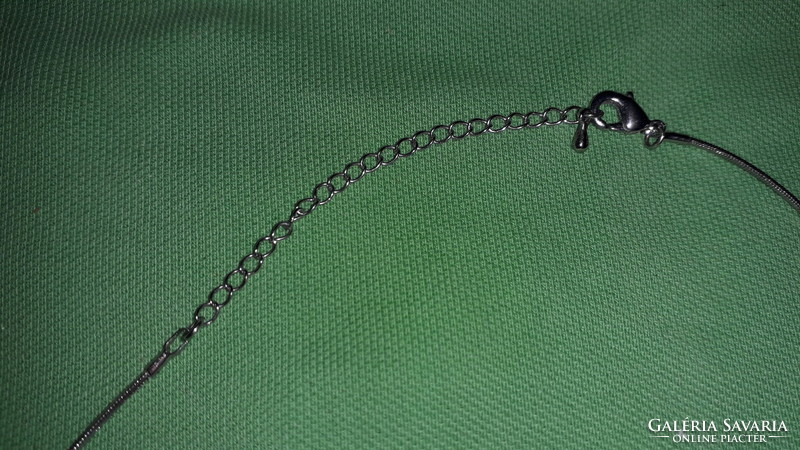 Very nice round silver-plated metal necklace 44 cm long according to the pictures 8.