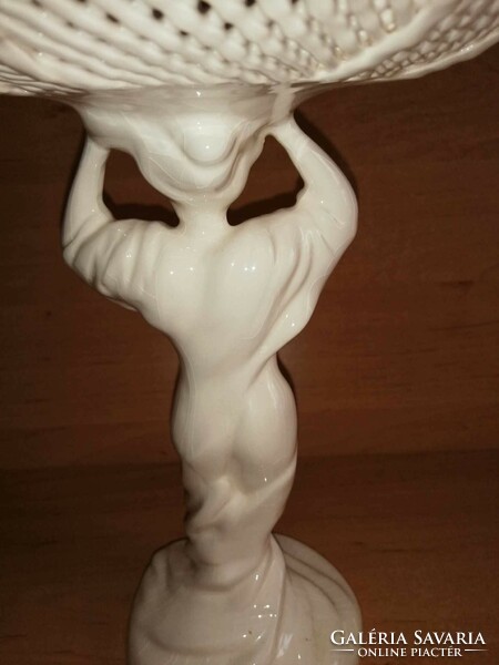 Amadeus magyar kézműves porcelán figurális talpas asztalközép, kínáló