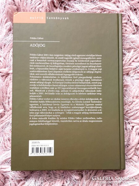 Földes Gábor: Adójog az Osiris Tankönyvek sorozatból (Budapest, 2004.)