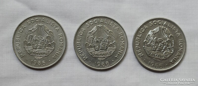 25 Bani, Romania, money, coin, 1966, 3 pieces