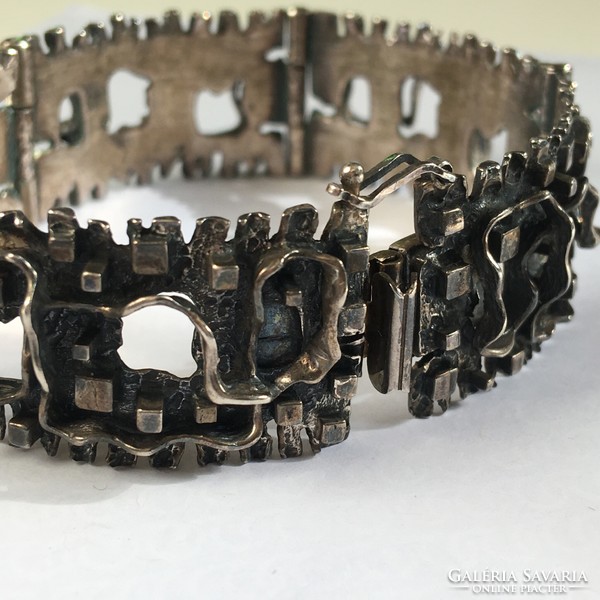 Old brutalist silver bracelet