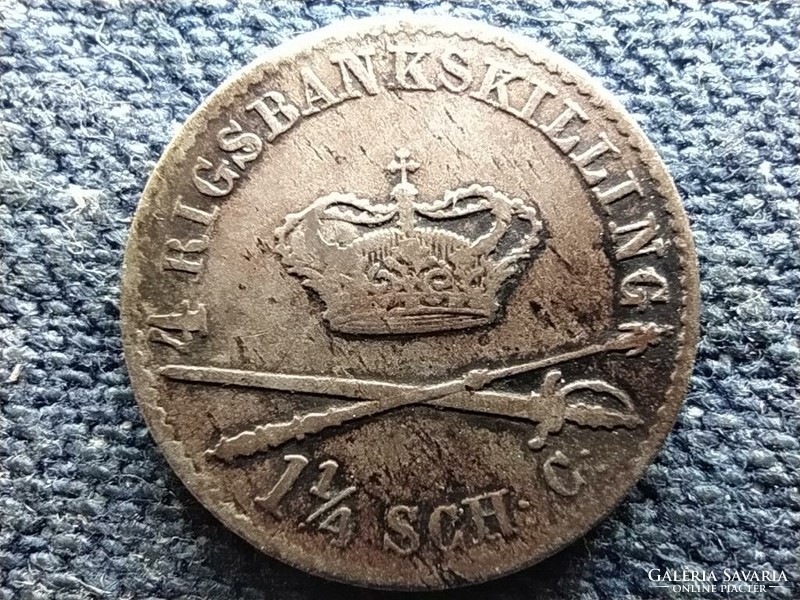 Dánia VIII. Keresztély (1839-1848) .250 ezüst 1 1/4 Skilling 1842 VS (id68720)