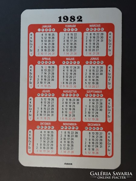 Card calendar 1982 - pine bubble bath retro, old pocket calendar