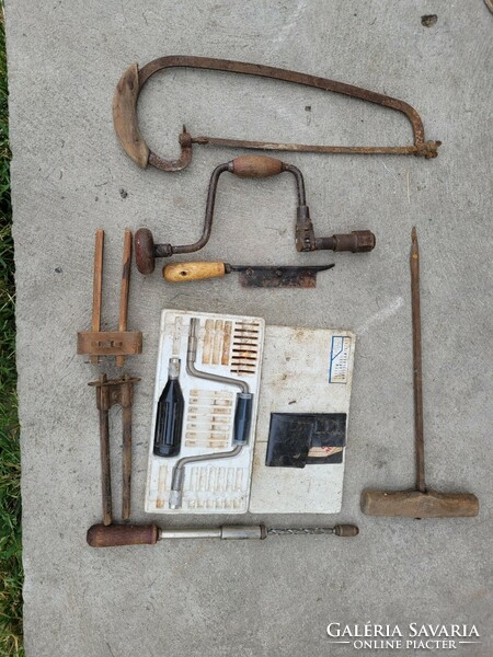 Old carpentry tools in one