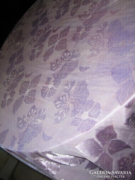 Beautiful vintage lilac floral silk damask tablecloth