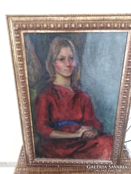 Gráber Margit - női, olajportré