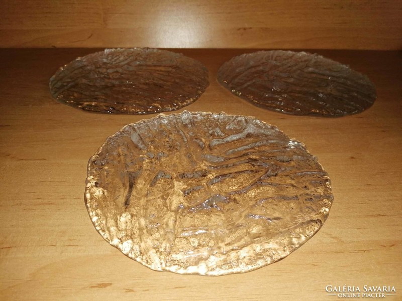 Glass small plate 3 pcs in one - diam. 16.5 cm (2p)