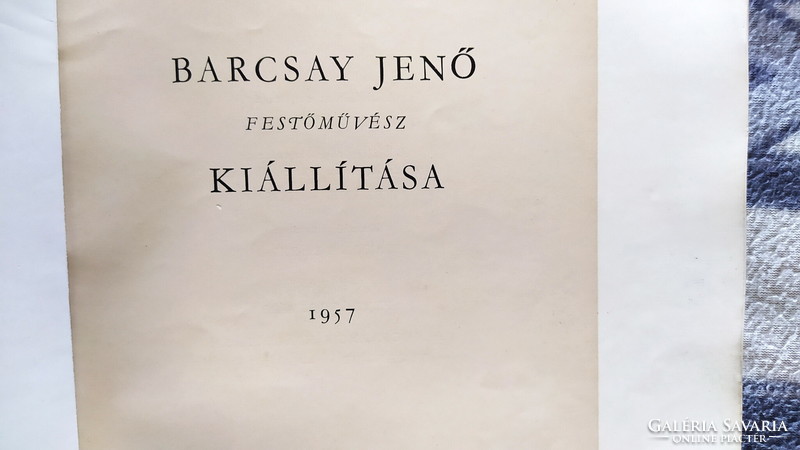 Barcsay Jenő DEDIKÁLT KIÁLLÍTÁSI KATALÓGUS Nemzeti Szalon 1957.