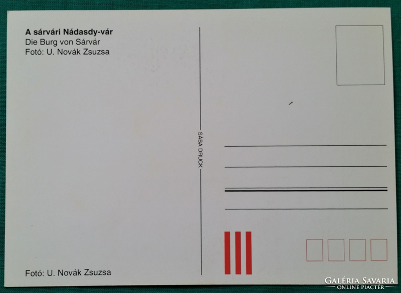 Sárvár, Nádasdy-vár, postatiszta képeslap