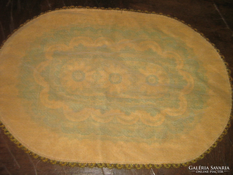 Cute special vintage floral oval velvet-silk tablecloth