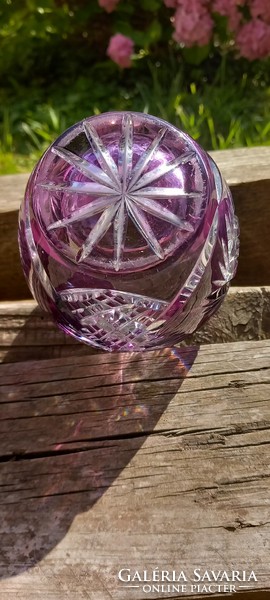 Hand polished rare amethyst purple crystal vase