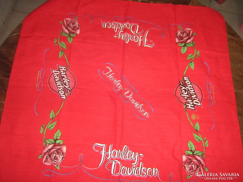 Vintage harley davidson red rose cloth neckerchief