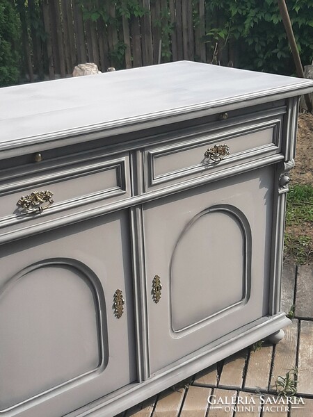 Large provence, vintage pewter chest of drawers with beautiful original copper fittings