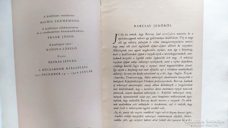 Barcsay Jenő DEDIKÁLT KIÁLLÍTÁSI KATALÓGUS Nemzeti Szalon 1957.