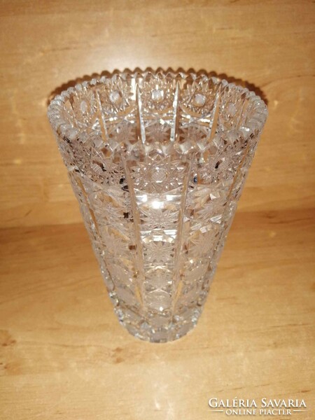 Crystal glass vase - height 16 cm, diam. 10 cm (10/d)