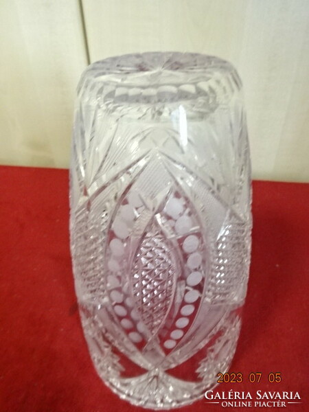 Ajka crystal glass vase, height 20.5 cm, diameter 11.5 cm. Jokai.