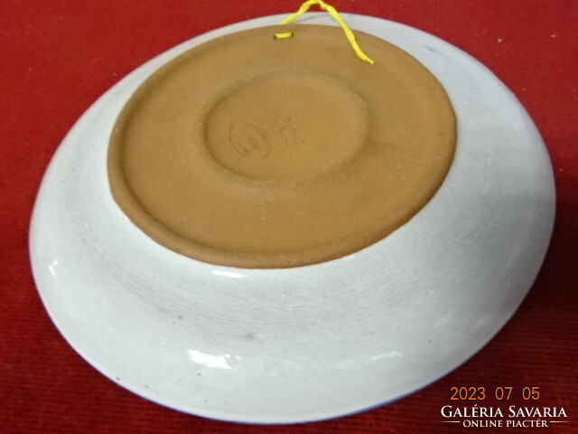 Hand-painted glazed ceramic wall plate, diameter 20 cm. Jokai.