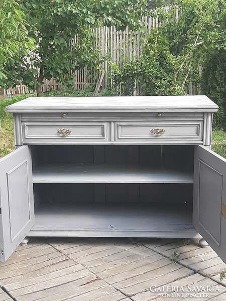 Large provence, vintage pewter chest of drawers with beautiful original copper fittings