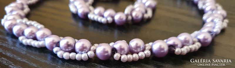 Set of pearl necklaces and bracelets with handmade pearls