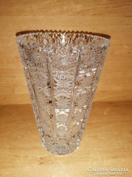 Crystal glass vase - height 16 cm, diam. 10 cm (10/d)