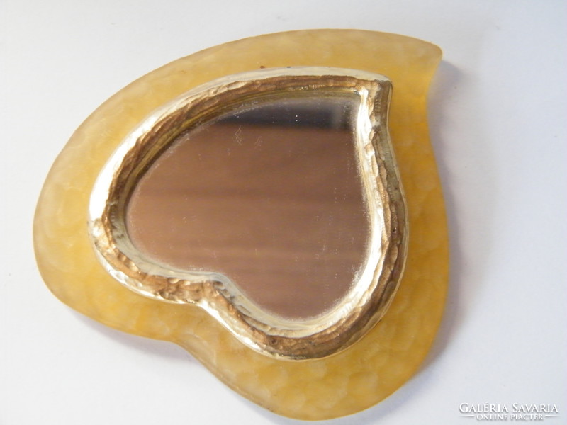 Vintage yves saint laurent heart shaped mirror
