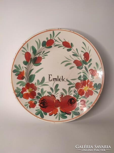 Abátfalva-marked hard ceramic painted folk wall plate