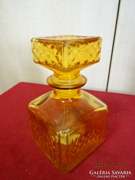 Colored corked glass, base 8.5 x 8.5 cm, total height 16 cm. Jokai.