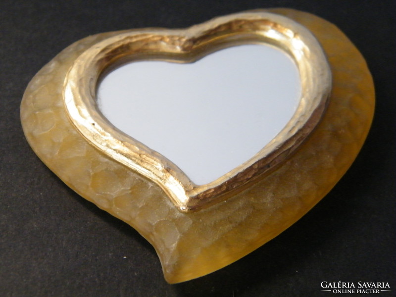 Vintage yves saint laurent heart shaped mirror